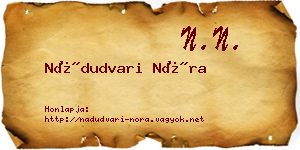 Nádudvari Nóra névjegykártya